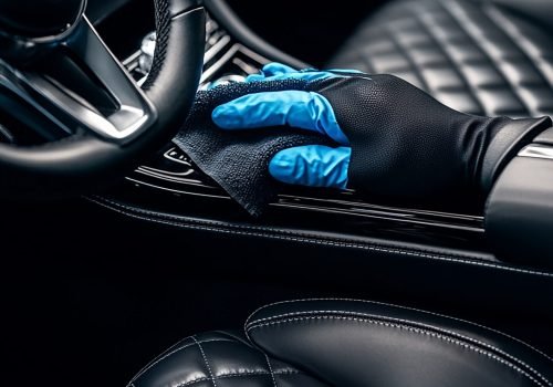 "Professional Car Interior Detailing with LED Lighting and Luxurious Dashboard Cleaning"